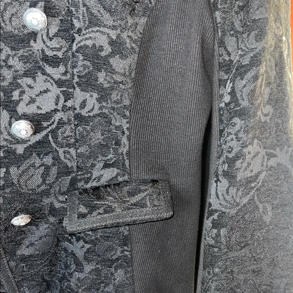 💋Costa Blanca Regal Victorian Brocade Military Moto Jacket 🖤 - Picture 5 of 11
